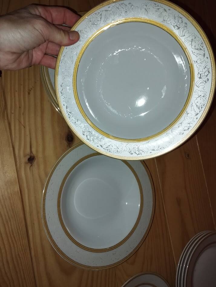 set of antique porcelain tableware from Austria – gilding –