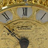 LANCEL alarm clock in chiseled bronze and gilded metal