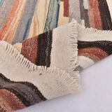 Large Woll Kilim Rug, Red Vintage Turkish kilim carpet 260x360 cm