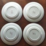 8 assiettes plates en faïence fine L'Amandinoise