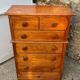 Meuble de métier de rangement commode haute en bois blanc 1950