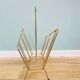 Asymmetrical gold metal magazine rack – 1960s