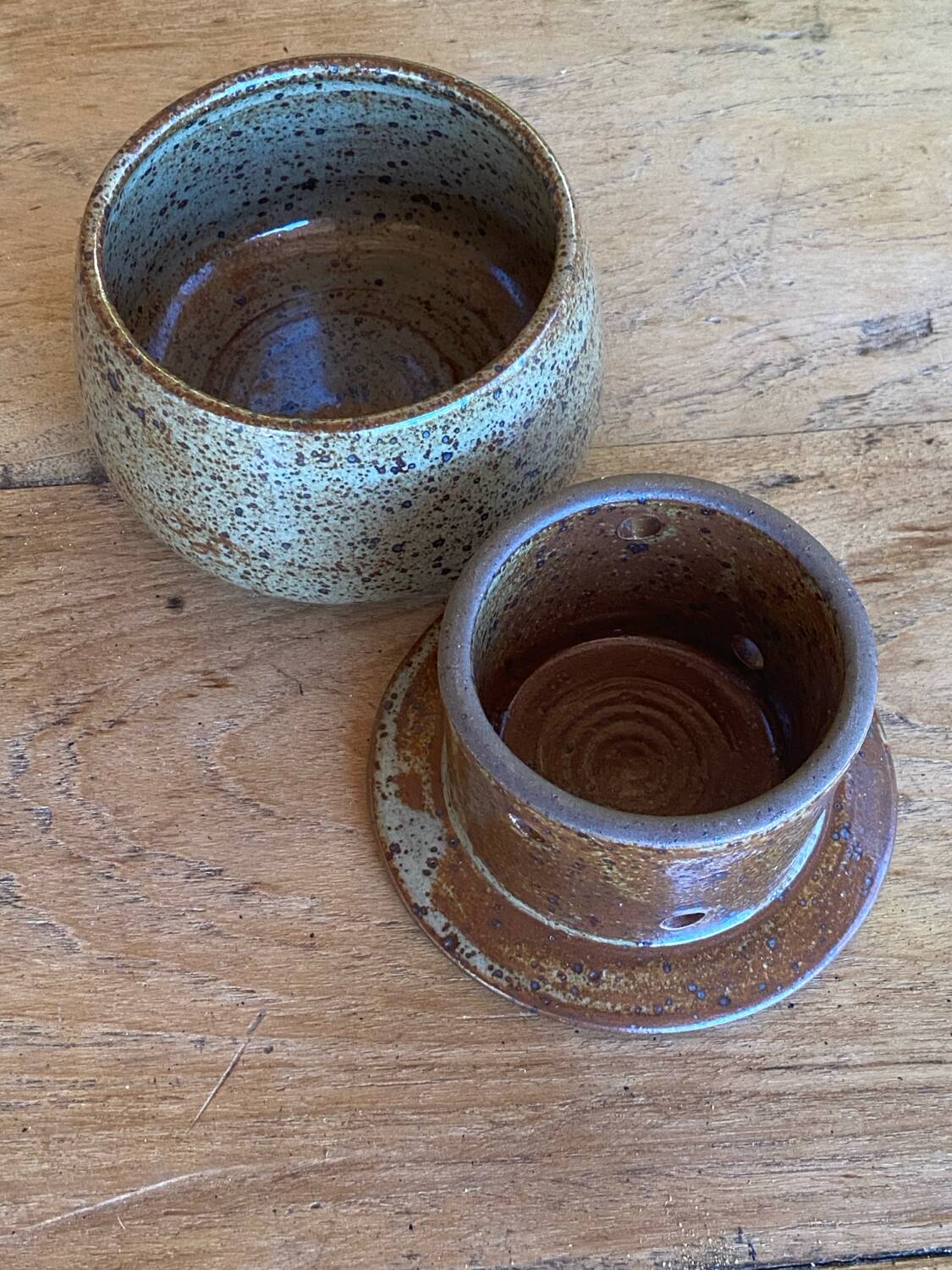 Beurrier à eau grès artisanal