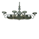 Art Deco Italian Chandelier in Nickel Brass and Frosted Glass, 1930s