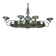 Art Deco Italian Chandelier in Nickel Brass and Frosted Glass, 1930s