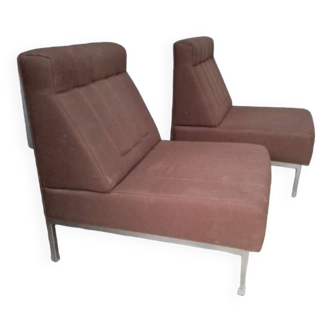 Paire de fauteuil chauffeuse design ep 1970