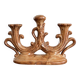 Vintage brown ceramic rustic style candlestick - vintage candle holder