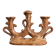 Vintage brown ceramic rustic style candlestick - vintage candle holder