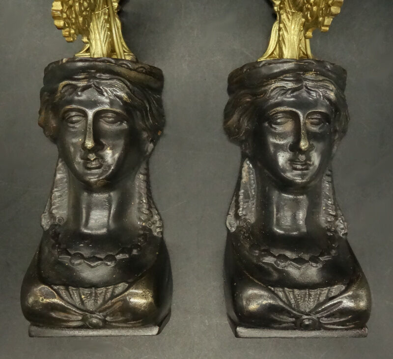 Pair of caryatid sconces Empire style early nineteenth century
