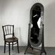 Miroir sur pied en métal vintage, années 1980