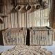 Old wicker moving trunk