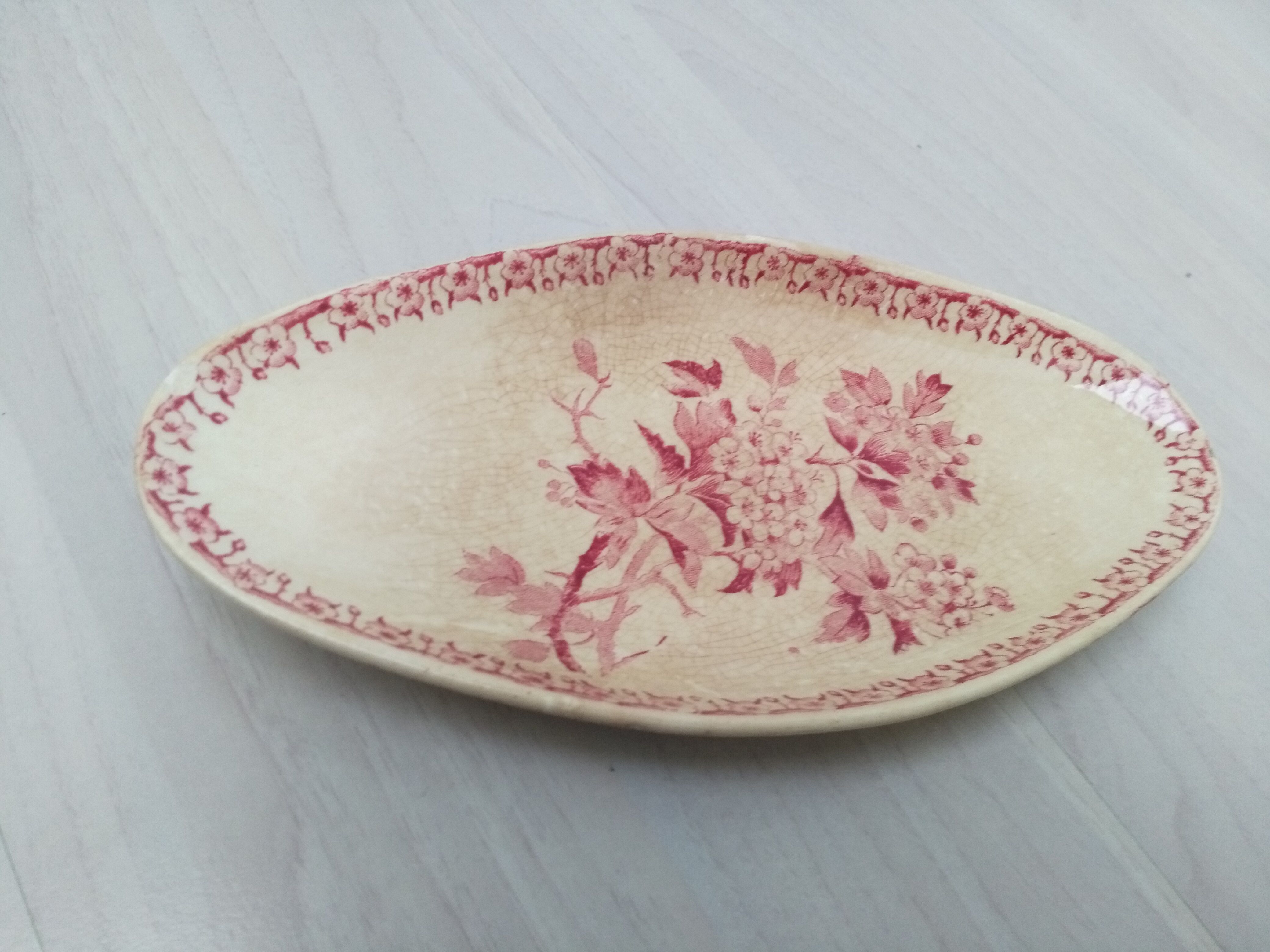 Ravier in iron earth of Gien model Pink hawthorn