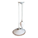 Suspension corole bord dentelé transparent contre poids