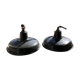 Pair of workshop pendant lights in grey/white enamelled sheet metal