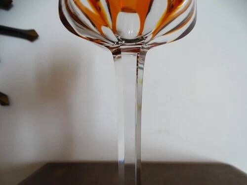 Baccarat "malmaison" orange double crystal wine glass - 19 cm
