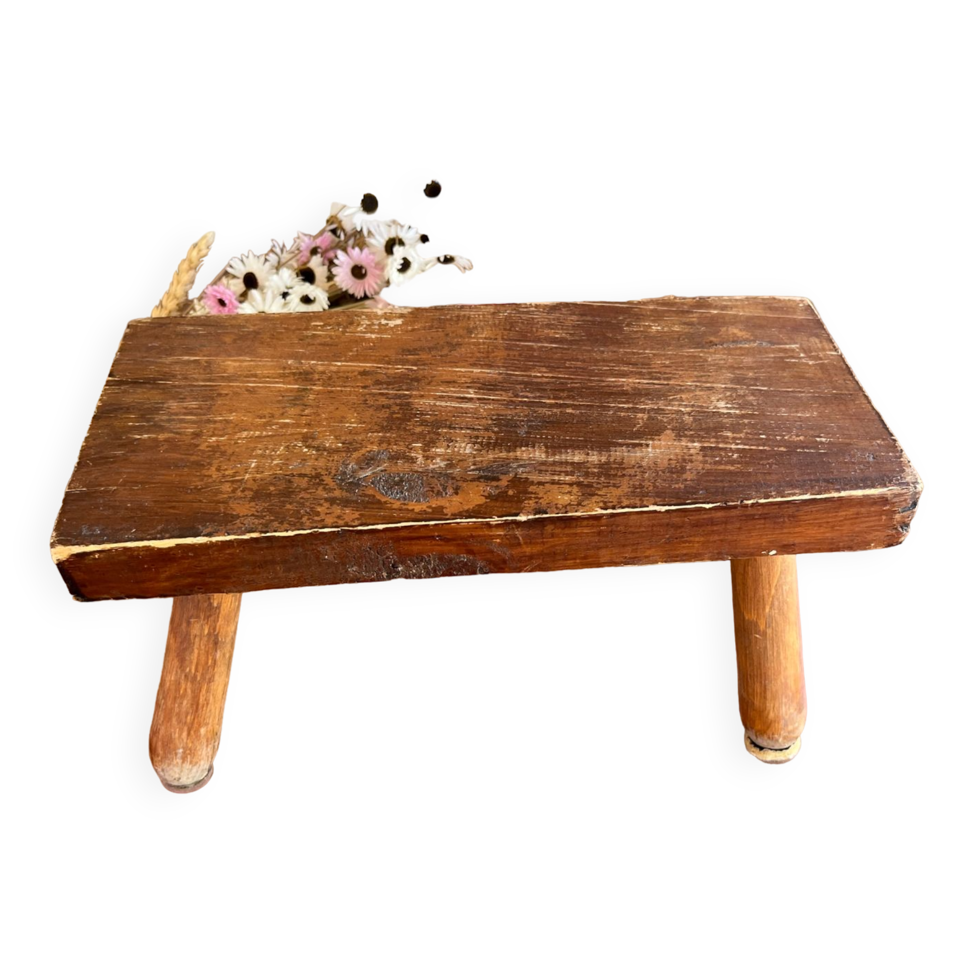 Low wooden stool