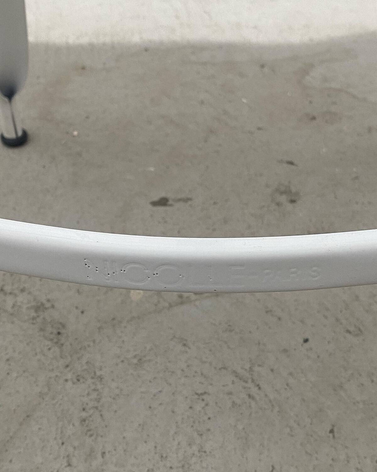 NICOLLE high chair in metal and leather