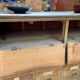 Old workshop furniture in good condition. 8 drawers and 2 drop-down doors, very