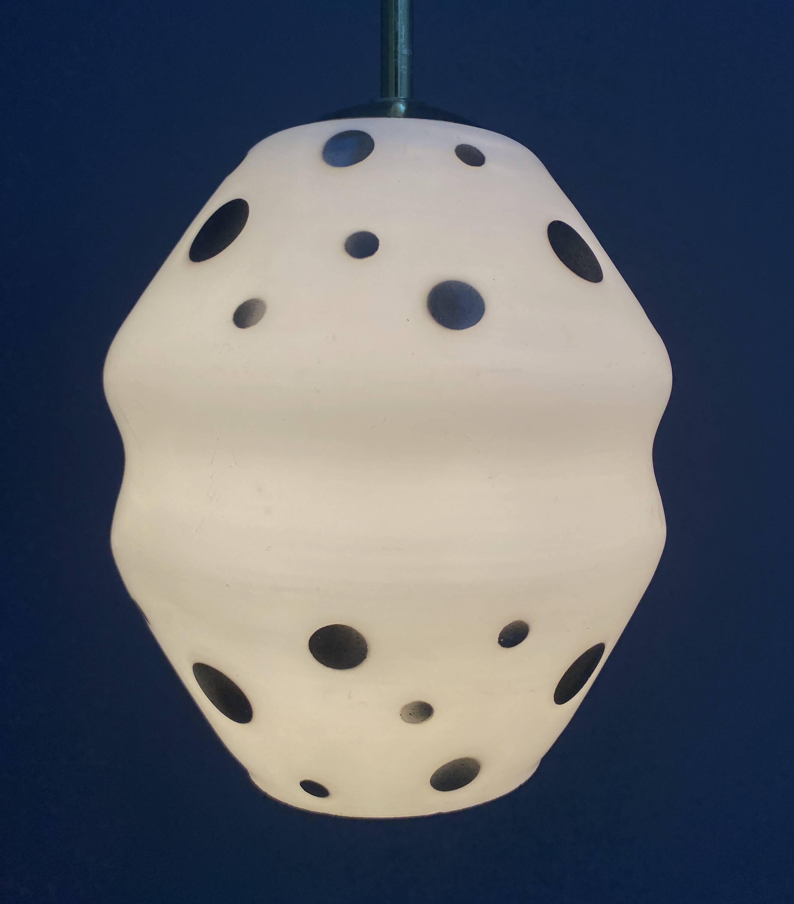 White with black dots pendant lamp 1960s