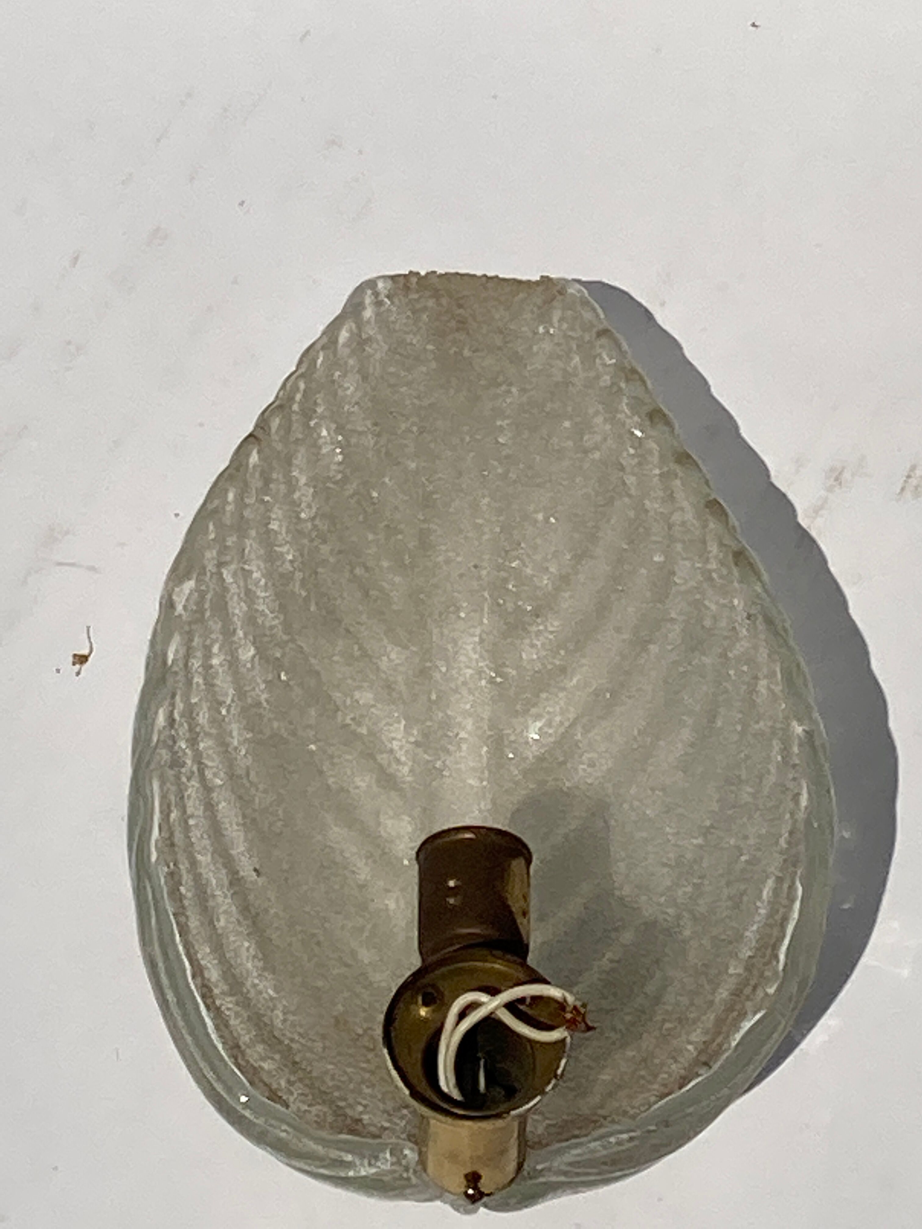 Large Frosted Murano glass sconce