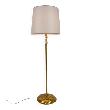 Bakalowits floor lamp from Vienna in solid brass with a glass handle, Austria, 1950s.