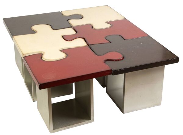 Rare table basse ''puzzle'' - 6 modules - 70's