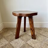 Midcentury brutalist rustic primitive side table by Wanderwood, England.