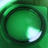 2 vintage green flat plates in tempered glass Vereco France