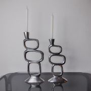 Pair of circle candlesticks by Matthew Hilton, England, 1980