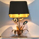 Lampe de table en agate vintage en laiton, années 1970