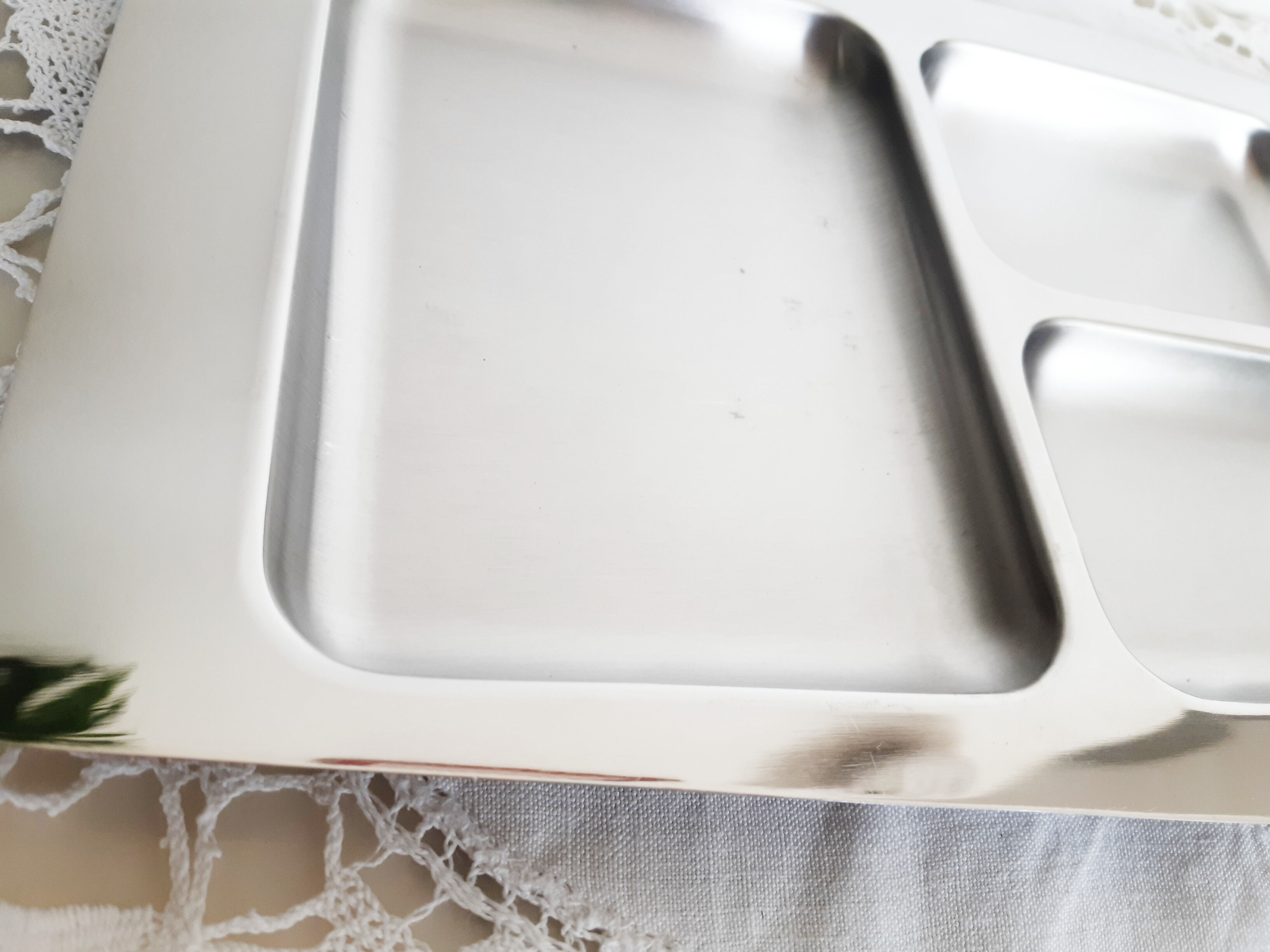 Vintage stainless steel aperitif dish