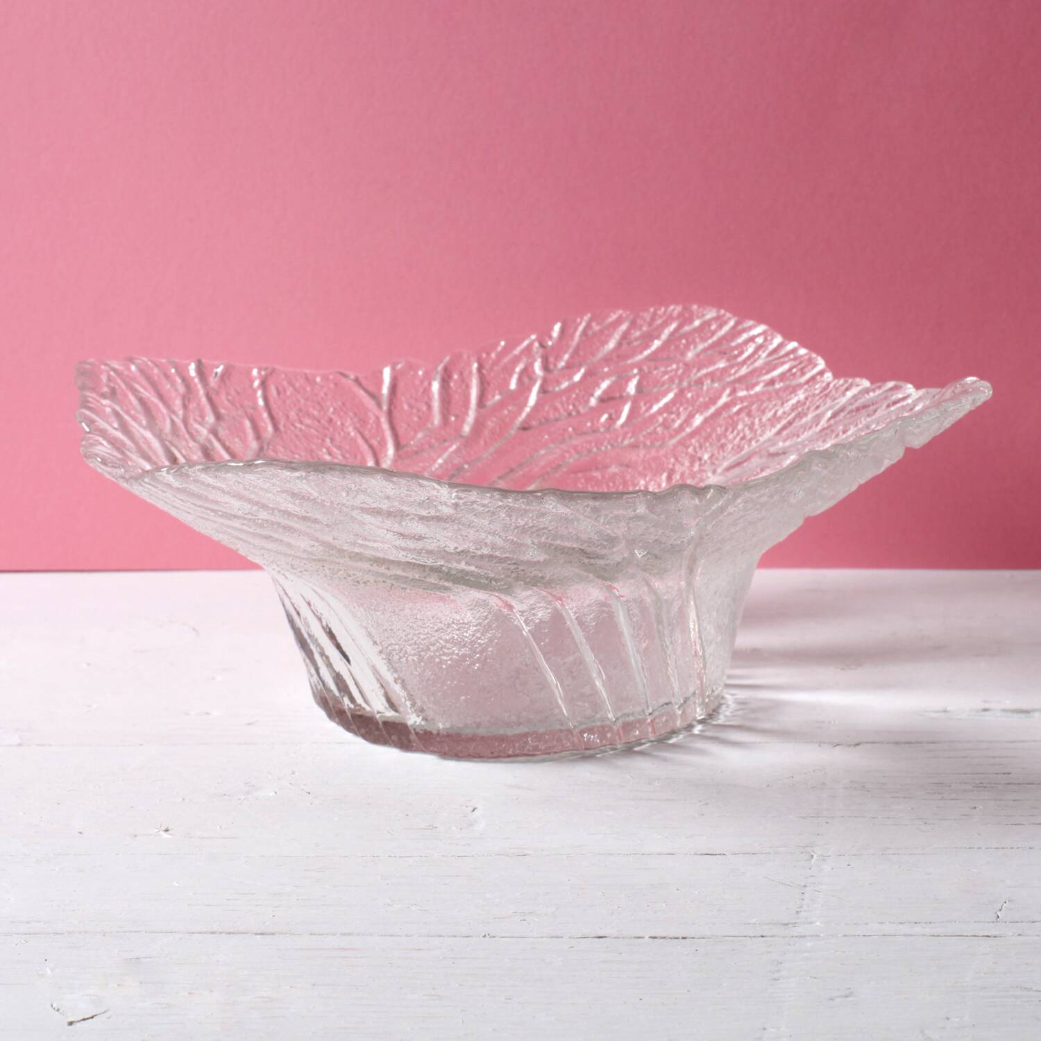 Mid-Century Finnish Glass Bowl: Lasisepät Mäntsälä 'Forest' Design / 1970s