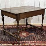 19th-century desk in walnut and oak