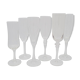 Set of 6 mismatched champagne flutes