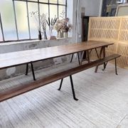 XXL trestle farm table 4m and its benches