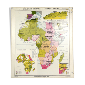 Carte géographique de Y. Trotignon - L'Asie au 19eme siècle & Le partage colonial de l'Afrique 1815-1939