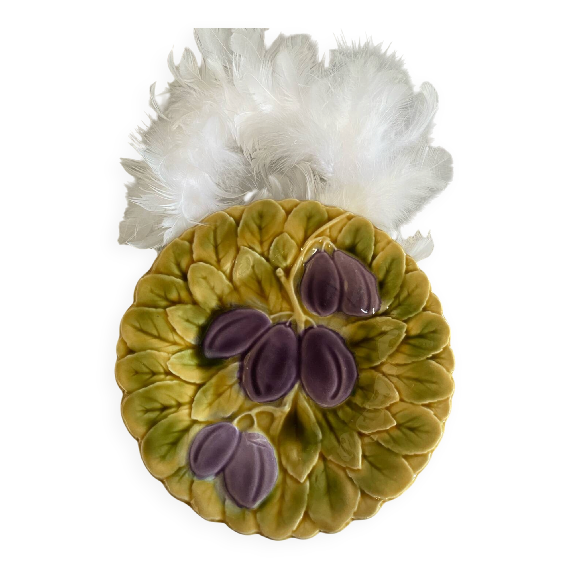 Dessert plate in Sarreguemines majolica