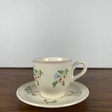 Set of 6 vintage cups + saucers, flower pattern, Germany