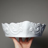 Square coupe/bowl in celadon porcelain, vintage Limoges from the 50s to 70s.