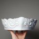 Square coupe/bowl in celadon porcelain, vintage Limoges from the 50s to 70s.