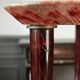 Aldo tura side table in red-dyed lacquered goatskin parchment, italy ca 1950