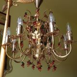 Large Murano Chandelier with Grapes and Leaves