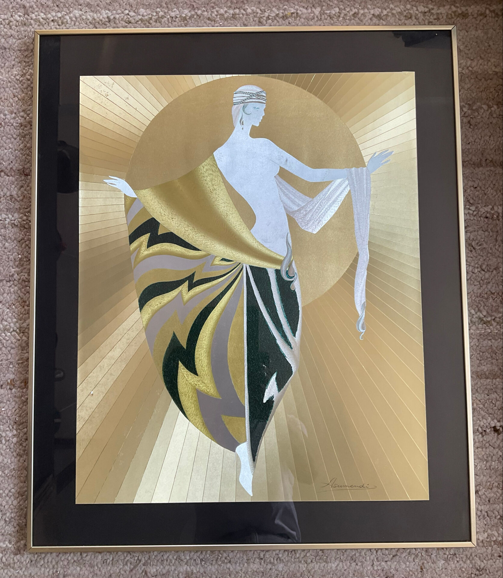 Vintage style Art Deco painting by Carlos Asumendi