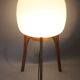 1970s upcycled glass and oak lamp