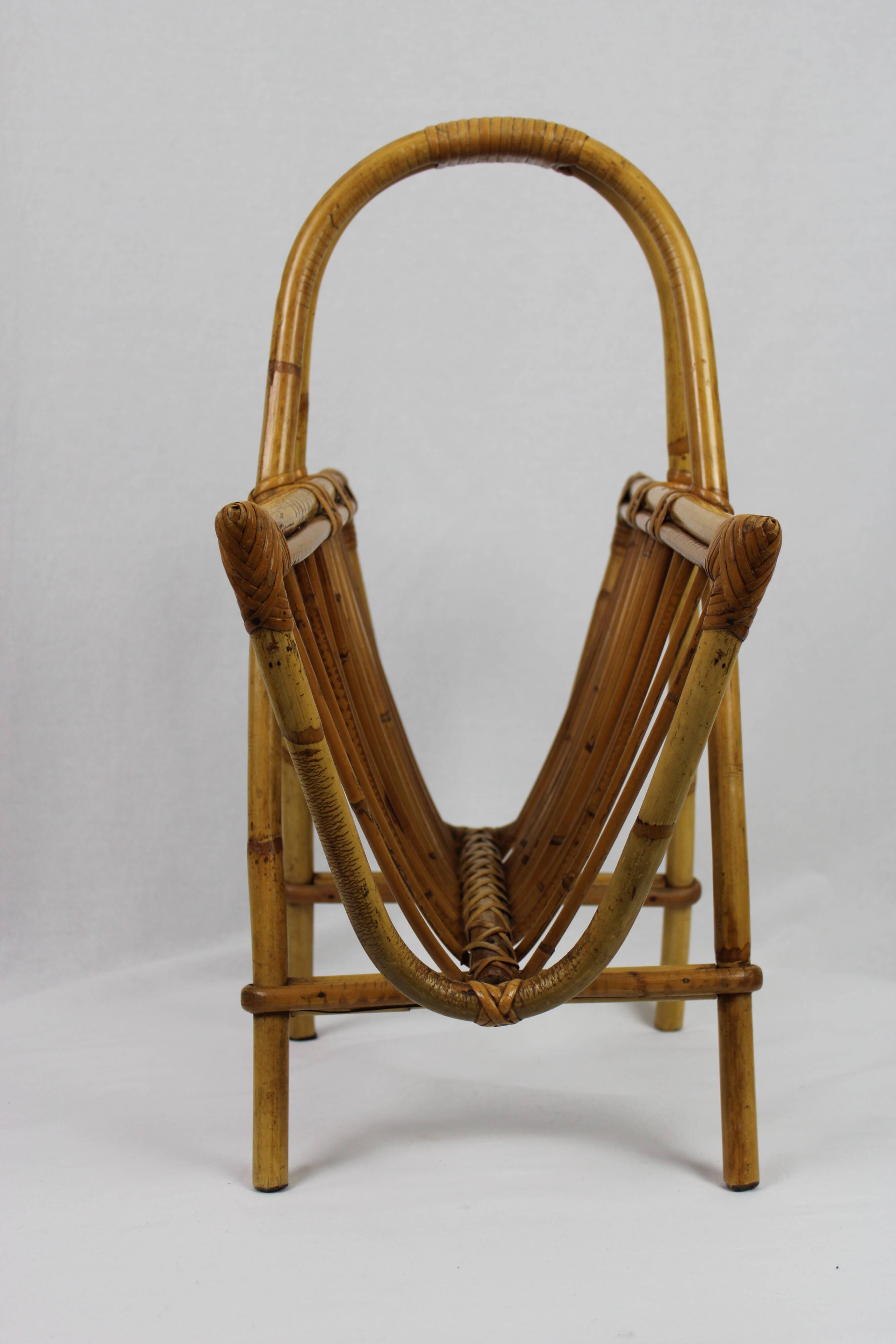 Rattan magazine holder