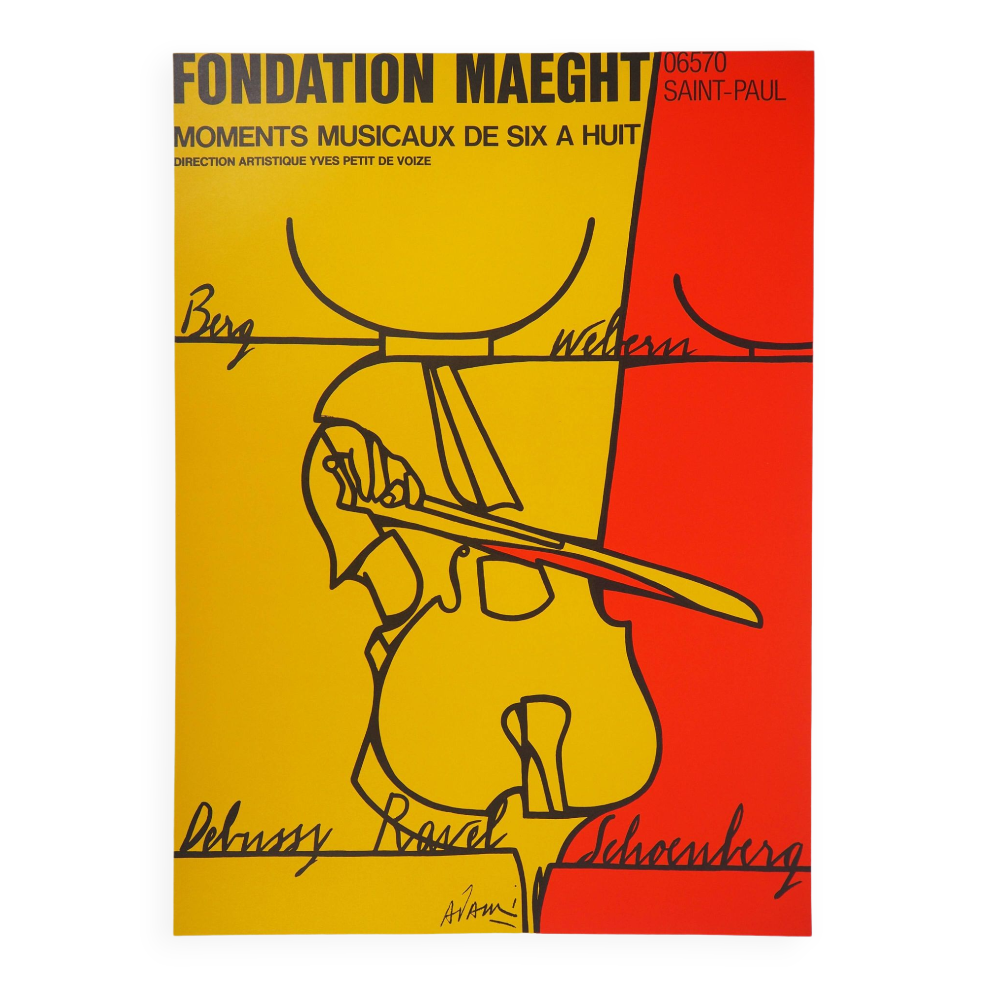 Valerio ADAMI (1935) Cello, 1976 Original vintage poster