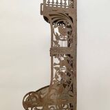 Hand-cut wooden corner shelf with bird decoration from the 1900s