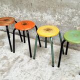 Vintage stools school stools set of 4