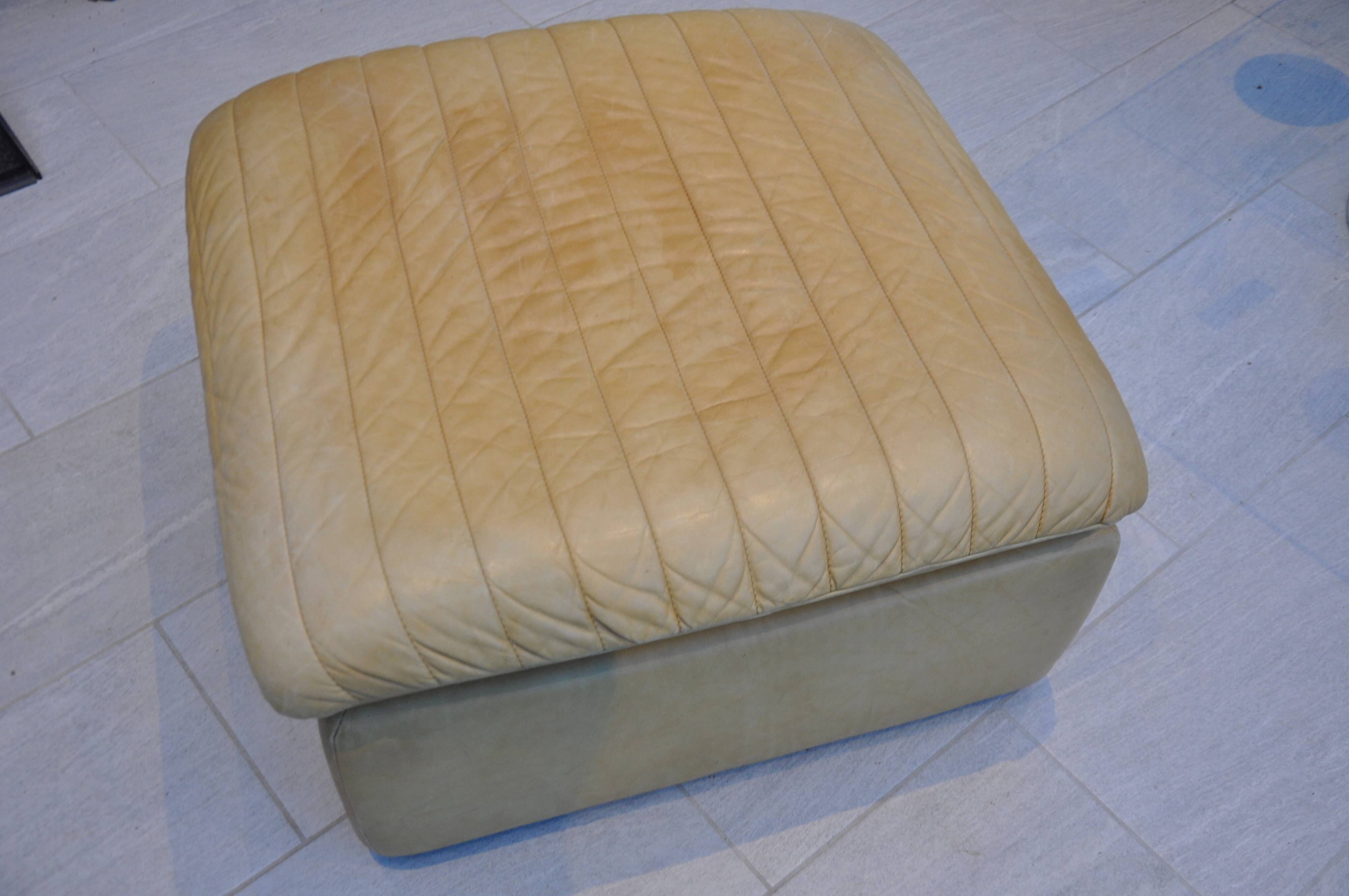 Roche Bobois leather pouf, 1970s