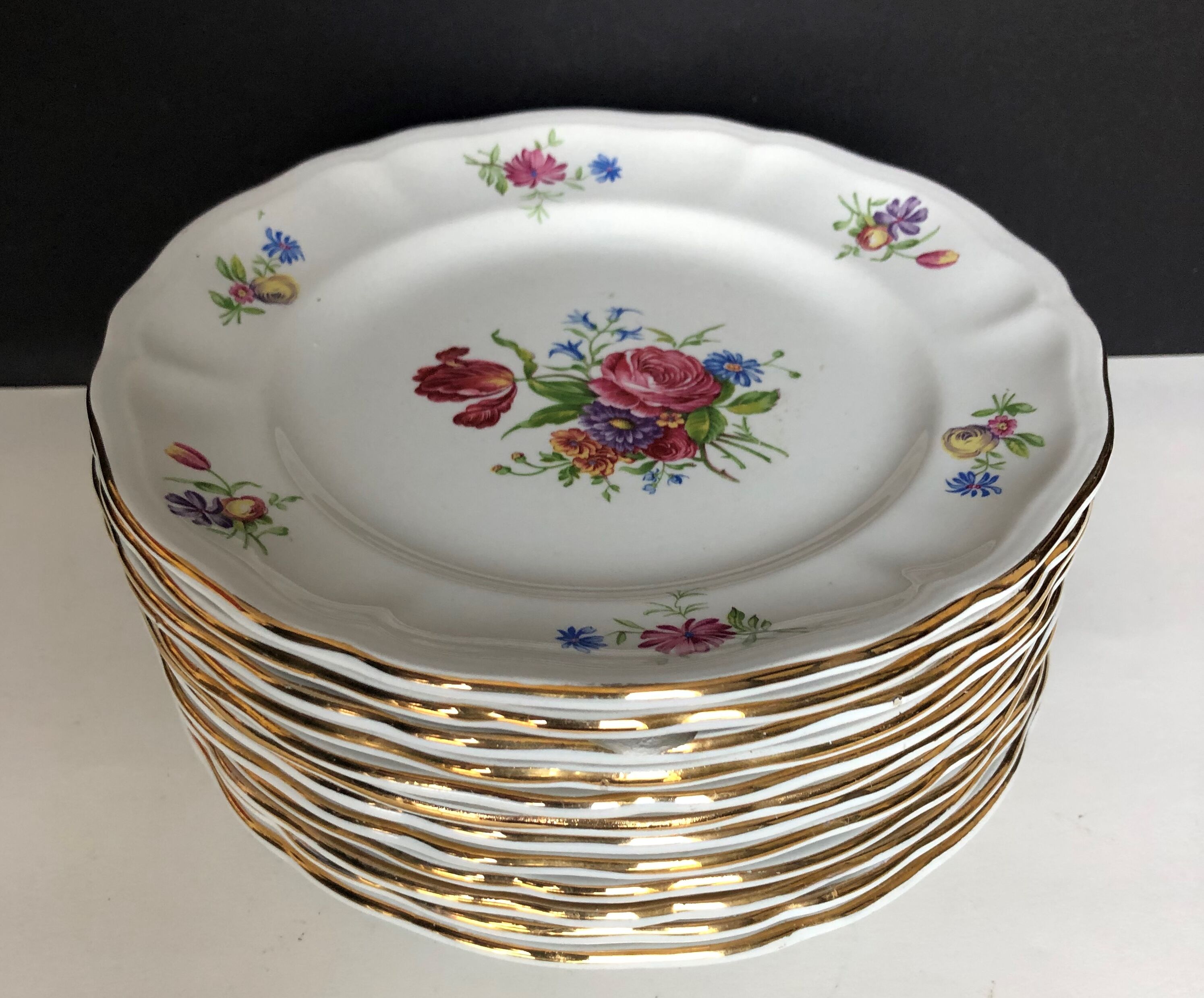 Ensemble de 12 assiettes à dessert Keller Guerin